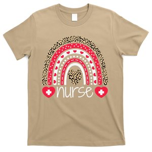 Women Nurse Tee Nurses Week Rainbow Leopard School Nurse Day T-Shirt