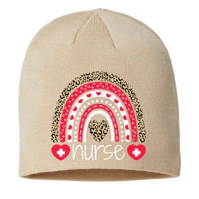 Women Nurse Tee Nurses Week Rainbow Leopard School Nurse Day Sustainable Beanie