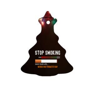 World No Tobacco Day Quit Smoking Funny Gift Ceramic Tree Ornament