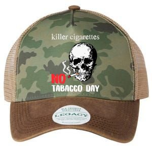 World No Tobacco Day Skull Smoking Gift Idea Gift Legacy Tie Dye Trucker Hat