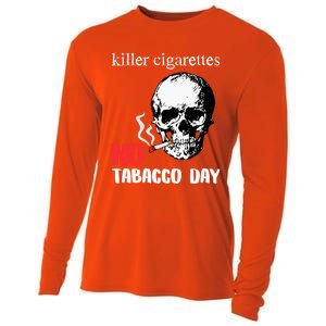 World No Tobacco Day Skull Smoking Gift Idea Gift Cooling Performance Long Sleeve Crew