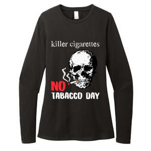 World No Tobacco Day Skull Smoking Gift Idea Gift Womens CVC Long Sleeve Shirt