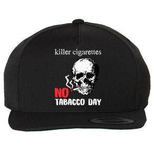 World No Tobacco Day Skull Smoking Gift Idea Gift Wool Snapback Cap