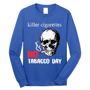 World No Tobacco Day Skull Smoking Gift Idea Gift Long Sleeve Shirt