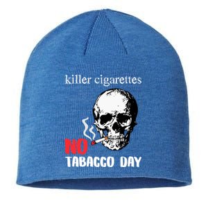 World No Tobacco Day Skull Smoking Gift Idea Gift Sustainable Beanie