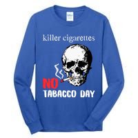 World No Tobacco Day Skull Smoking Gift Idea Gift Tall Long Sleeve T-Shirt