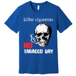 World No Tobacco Day Skull Smoking Gift Idea Gift Premium T-Shirt