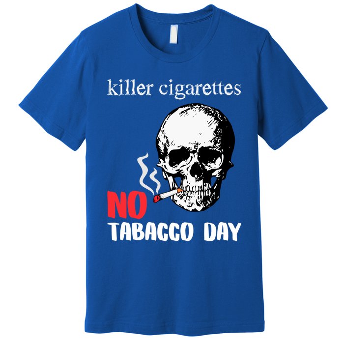 World No Tobacco Day Skull Smoking Gift Idea Gift Premium T-Shirt