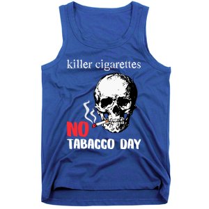 World No Tobacco Day Skull Smoking Gift Idea Gift Tank Top