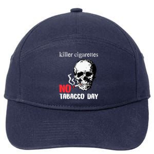 World No Tobacco Day Skull Smoking Gift Idea Gift 7-Panel Snapback Hat