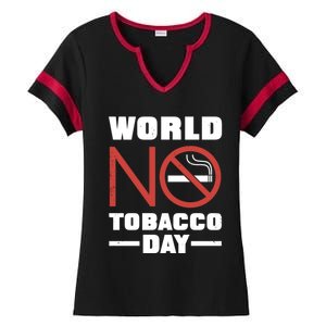 World No Tobacco Day: No Smoking Cool Gift Ladies Halftime Notch Neck Tee