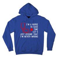 Wo Nurse To Save Time School Nurse Nursing Love Gift Hoodie