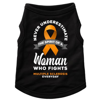 Wo Never Underestimate A Fights Multiple Sclerosis Gift Doggie Tank