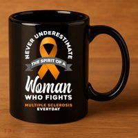Wo Never Underestimate A Fights Multiple Sclerosis Gift 11oz C Handle Ceramic Mug
