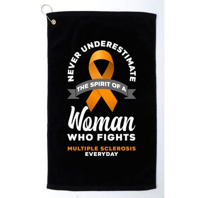 Wo Never Underestimate A Fights Multiple Sclerosis Gift Golf Towel