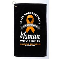 Wo Never Underestimate A Fights Multiple Sclerosis Gift Golf Towel