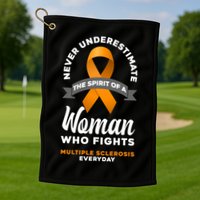 Wo Never Underestimate A Fights Multiple Sclerosis Gift Golf Towel