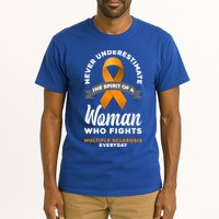 Wo Never Underestimate A Fights Multiple Sclerosis Gift Tall T-Shirt