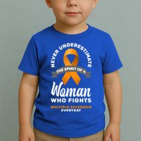 Wo Never Underestimate A Fights Multiple Sclerosis Gift Toddler T-Shirt