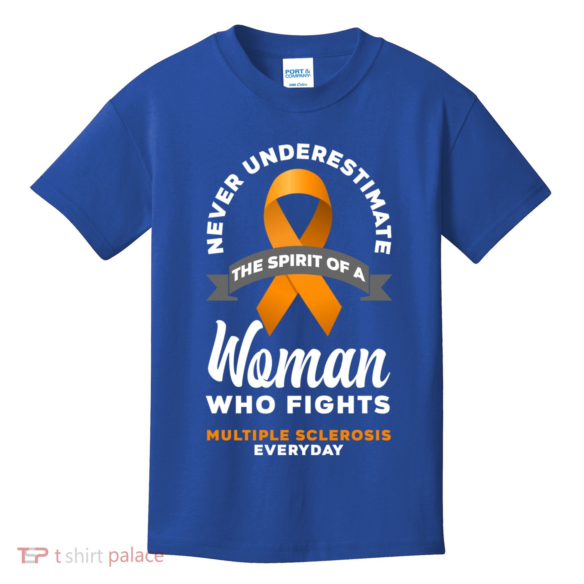 Wo Never Underestimate A Fights Multiple Sclerosis Gift Kids T-Shirt