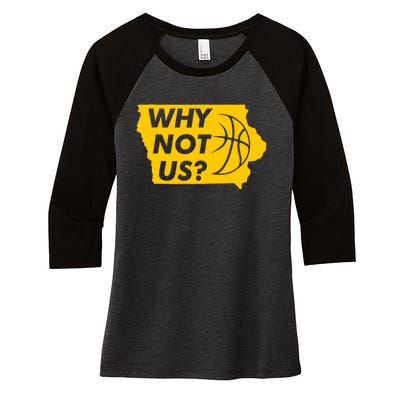 Why Not Us Iowa Women's Tri-Blend 3/4-Sleeve Raglan Shirt