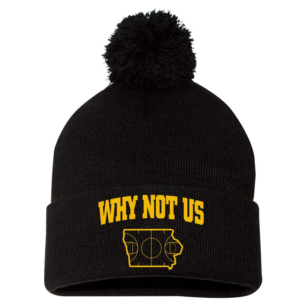 Why Not Us Iowa Pom Pom 12in Knit Beanie