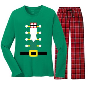 Wooden Nutcracker Uniform Holiday Pajama Dress Up A Women's Long Sleeve Flannel Pajama Set 