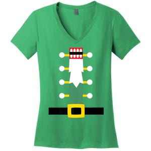 Wooden Nutcracker Uniform Holiday Pajama Dress Up A Women's V-Neck T-Shirt