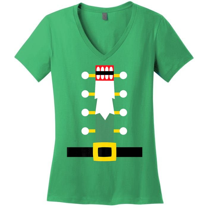 Wooden Nutcracker Uniform Holiday Pajama Dress Up A Women's V-Neck T-Shirt