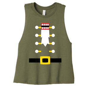 Wooden Nutcracker Uniform Holiday Pajama Dress Up A Women's Racerback Cropped Tank