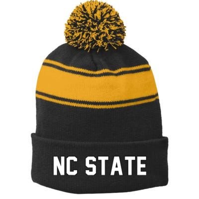 Why Not Us Nc State Stripe Pom Pom Beanie