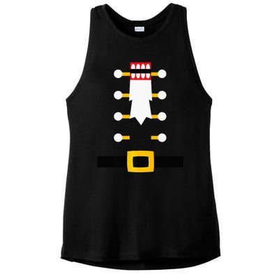 Wooden Nutcracker Uniform Holiday Pajama Dress Up Ladies PosiCharge Tri-Blend Wicking Tank