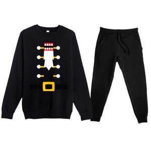 Wooden Nutcracker Uniform Holiday Pajama Dress Up Premium Crewneck Sweatsuit Set