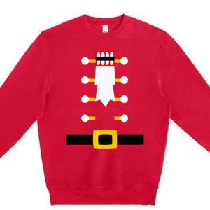 Wooden Nutcracker Uniform Holiday Pajama Dress Up Premium Crewneck Sweatshirt