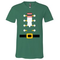 Wooden Nutcracker Uniform Holiday Pajama Dress Up V-Neck T-Shirt