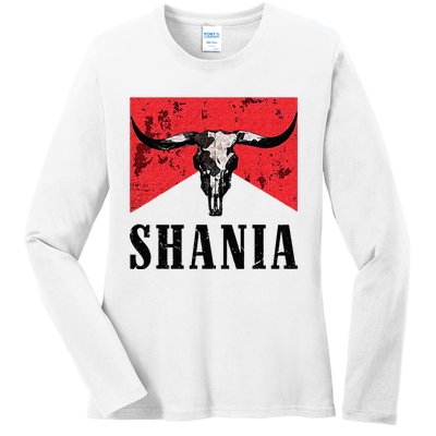 Western Name Vintage Cowboy Cowgirl Ladies Long Sleeve Shirt