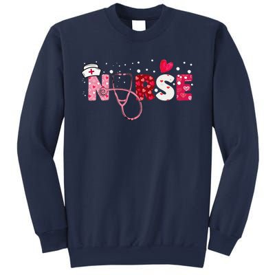 Women Nurses Valentines Day Gifts Hearts Stethoscope Sweatshirt