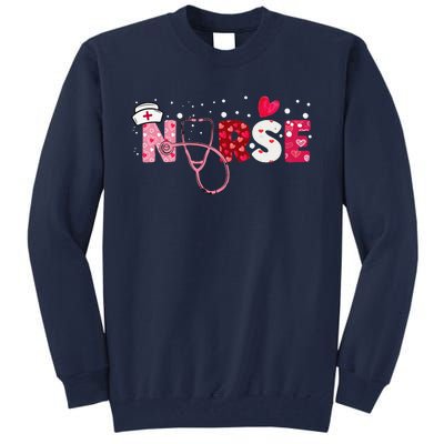 Women Nurses Valentines Day Gifts Hearts Stethoscope Tall Sweatshirt