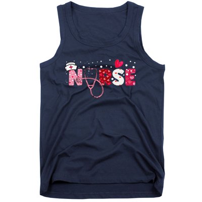 Women Nurses Valentines Day Gifts Hearts Stethoscope Tank Top