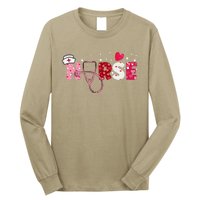 Women Nurses Valentines Day Gifts Hearts Stethoscope Long Sleeve Shirt