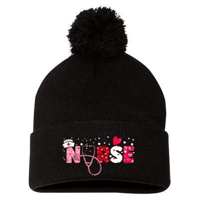 Wo Nurses Valentines Day Gifts Hearts Stethoscope Pom Pom 12in Knit Beanie