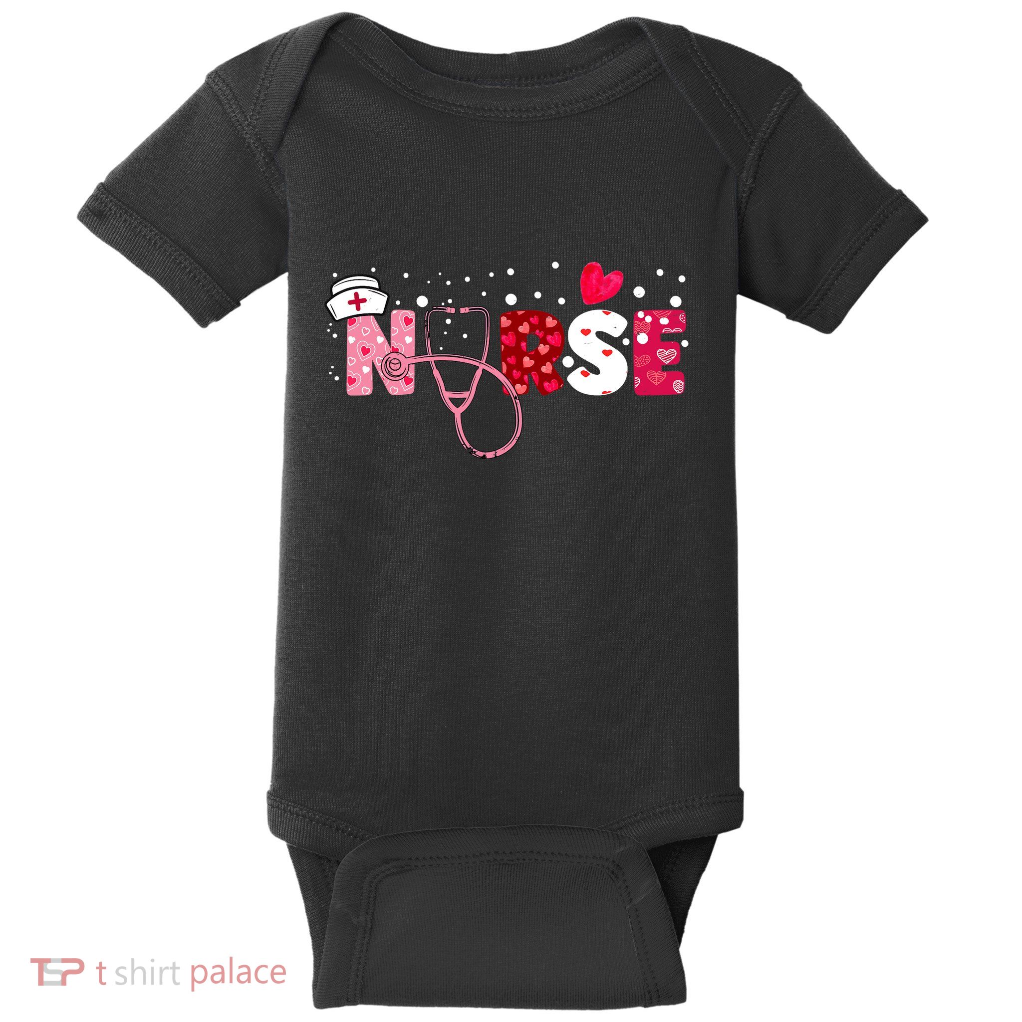 Wo Nurses Valentines Day Gifts Hearts Stethoscope Baby Bodysuit