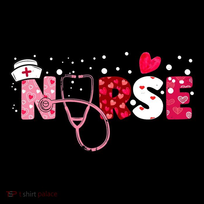 Wo Nurses Valentines Day Gifts Hearts Stethoscope Kids T-Shirt