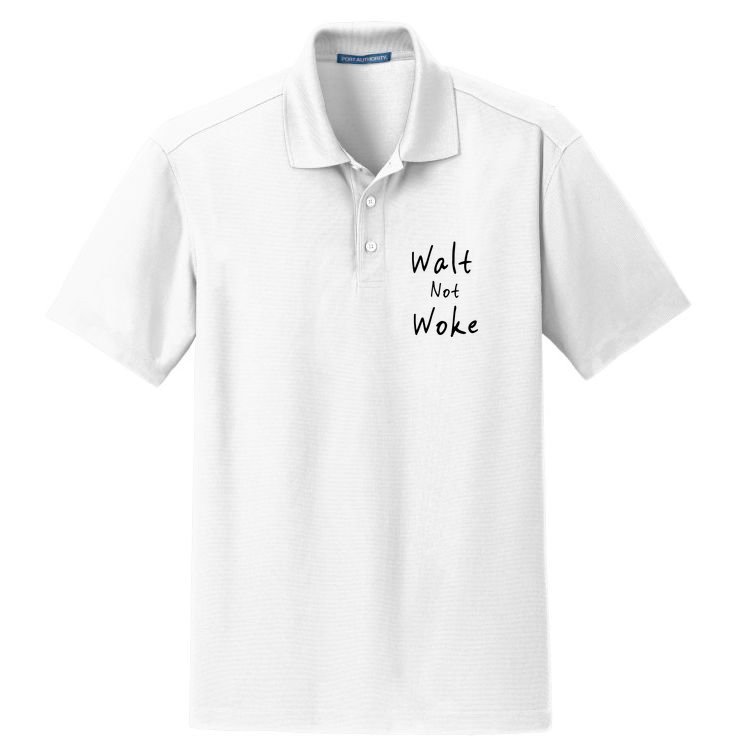 Walt Not Woke Dad Hand Made Dry Zone Grid Polo