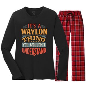 W.A.Y.L.O.N Name Women's Long Sleeve Flannel Pajama Set 