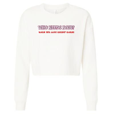 Who Needs When You Have Credit Cards Funny Design Cropped Pullover Crew