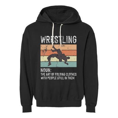 Wrestling Noun Wrestler Definition Folding Clothes Wrestle Garment-Dyed Fleece Hoodie