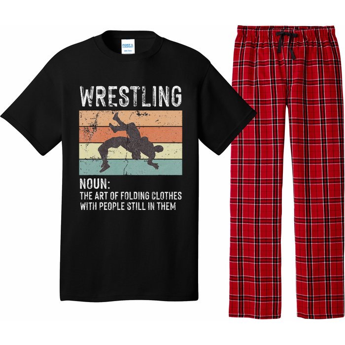 Wrestling Noun Wrestler Definition Folding Clothes Wrestle Pajama Set