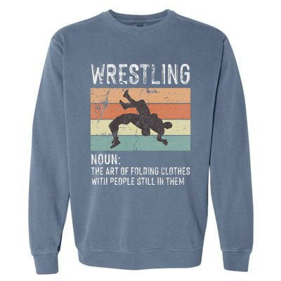 Wrestling Noun Wrestler Definition Folding Clothes Wrestle Garment-Dyed Sweatshirt