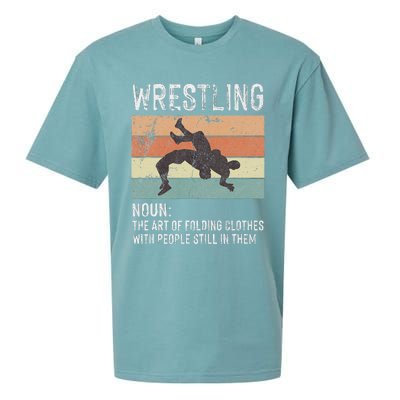 Wrestling Noun Wrestler Definition Folding Clothes Wrestle Sueded Cloud Jersey T-Shirt